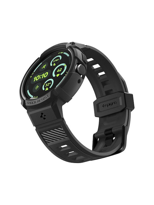 Spigen Rugged Armor Θήκη Σιλικόνης σε Μαύρο χρώμα για Google Pixel Watch 4 41mm Spigen Rugged Armor Θήκη Σιλικόνης σε Μαύρο χρώμα για Google Pixel Watch 4 41mm