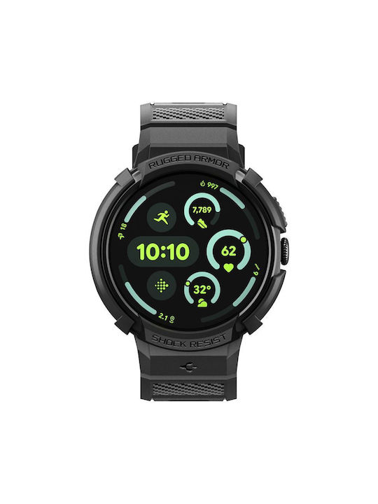 Spigen Rugged Armor Θήκη Σιλικόνης σε Μαύρο χρώμα για Google Pixel Watch 4 41mm