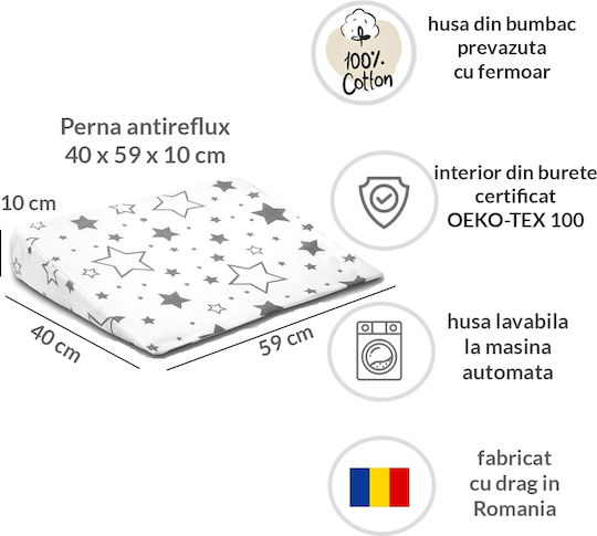 Kidizi Pernă pentru bebeluși pentru întoarcerea pe spate bej 59x40buc