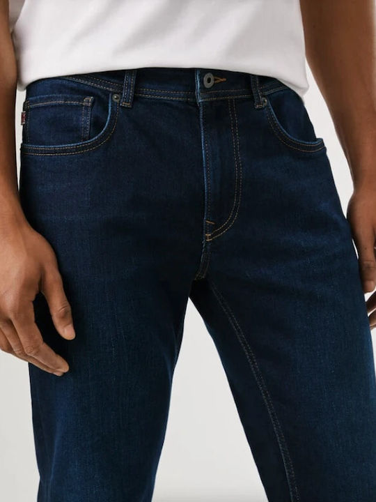 Stanley Ανδρικό Παντελόνι Τζιν Ελαστικό με Slim Tapered Εφαρμογή Μπλε