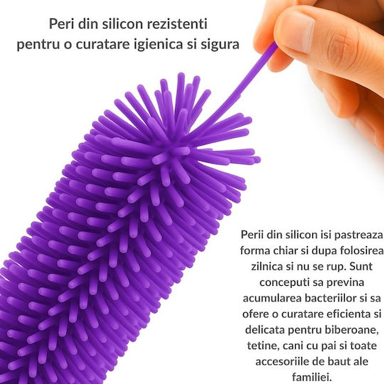 Kidizi Perie de curățare pentru Biberoane Violet 4buc