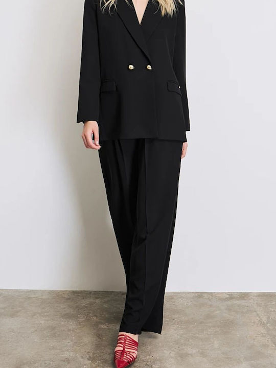 BSB Women's Double Breasted Blazer Black