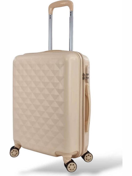 Kids Cabin Hard Beige Suitcase With 4 Wheels Height 55cm