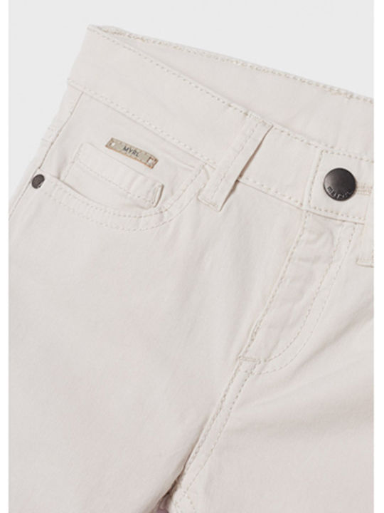 Kids' Chino Fabric Pants Off White