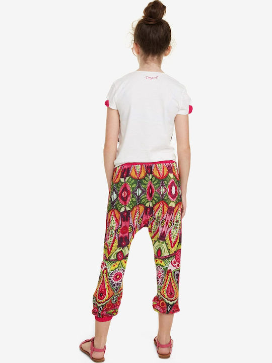 Pantalon Larg din Material Textil pentru Copii Multicoloră Deyantze