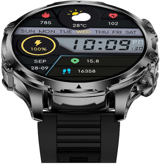 Ksix Venture 54mm Smartwatch with Heart Rate Monitor (Black)