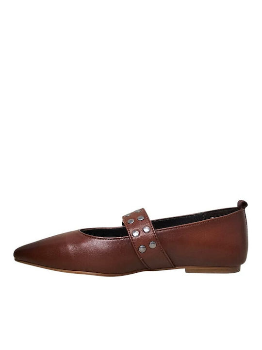 Damen Ballerinas in Tabac Braun Farbe