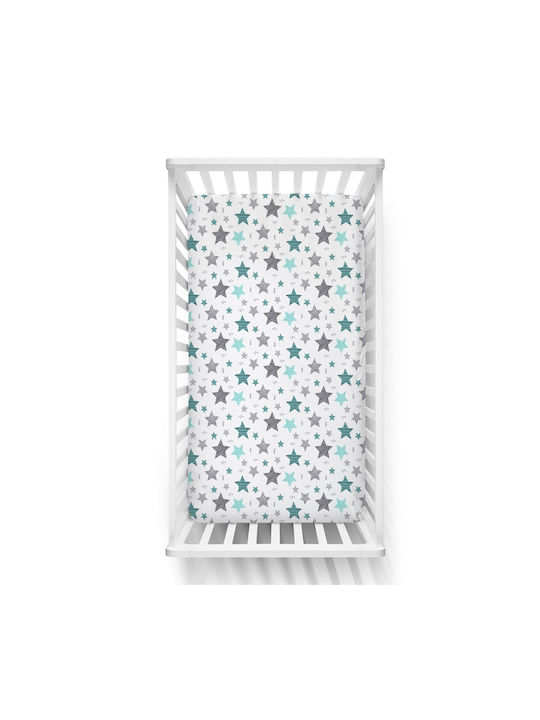 Kidizi Cearșaf pentru bebeluși Pentru Patut Bumbac cu Cauciuc Verde 60x120buc