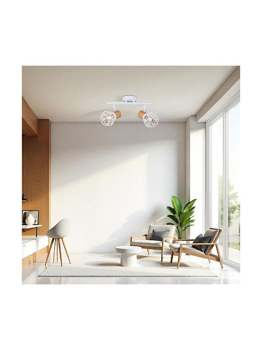 Vivalux Double Spot with Socket E27 in White Color