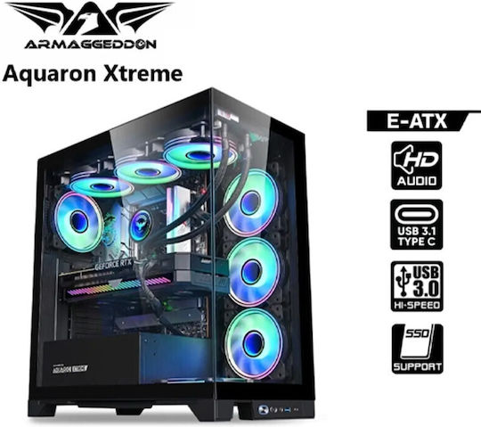Armaggeddon Aquaron Xtreme Gaming Full Tower Computer Case with Side Window Pink