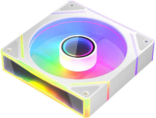 1STPLAYER FC7-WH Ventilator Pentru Carcasă 120mm (1800rpm / 47.65cfm) cu Iluminare ARGB și Conexiune 3-Pin Alb
