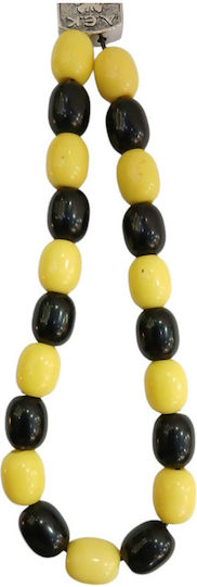 Cartotecnica Rossi Silver Worry Beads with 21 Beads Black 23cm