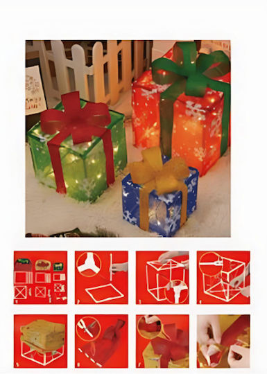 Beleuchtet Weihnachtliche Figur Box Weiß 3Stück