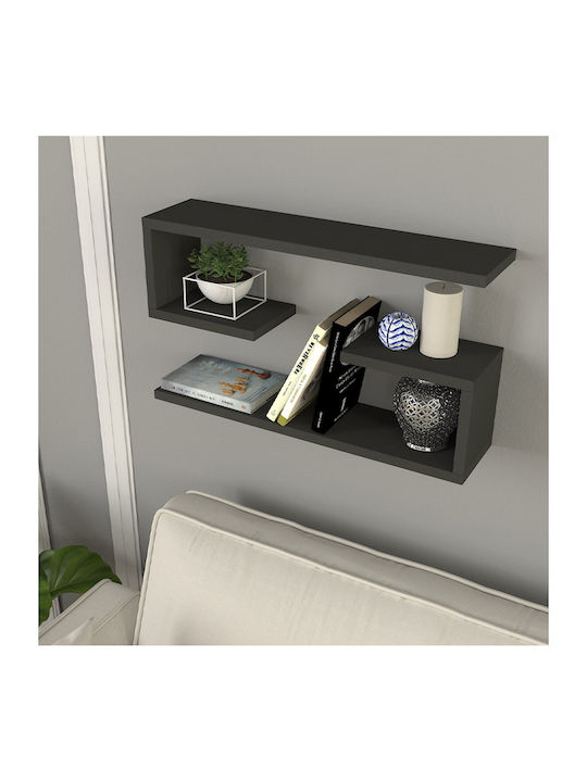 Shelves Wall Jenika Charcoal 2pcs 60x14.5x18cm