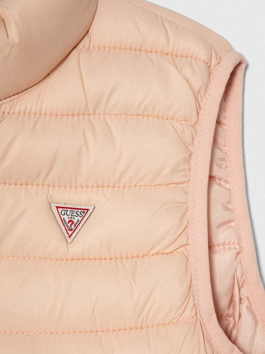 Kids' Casual Jacket Sleeveless Short Peach