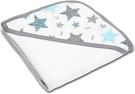 Kidizi Hooded Baby Bath Towel Galaxy Grey, All Mint Stars