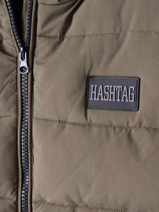 Kinder Freizeitjacke Ärmellos mit Kapuze Khaki