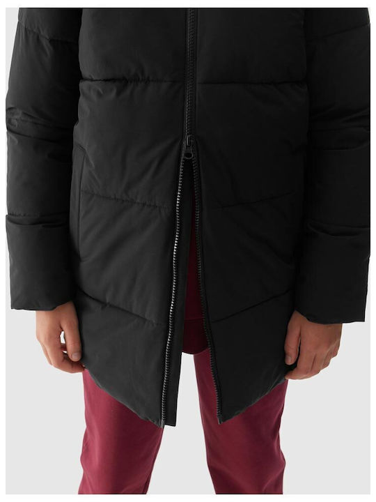 Kids' Casual Jacket Long with Hood Black