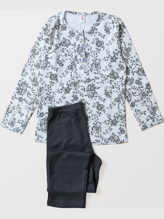 Cherry Winter Damen Pyjama-Set Ecru