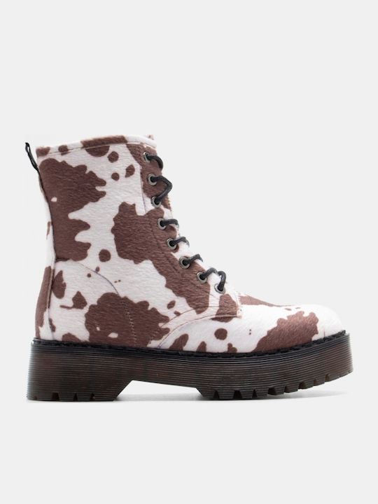 Leder Stiefeletten Damen Braun