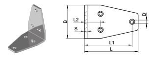 Anschluss-Winkel für Gartenpergola aus Stahl 1Stück