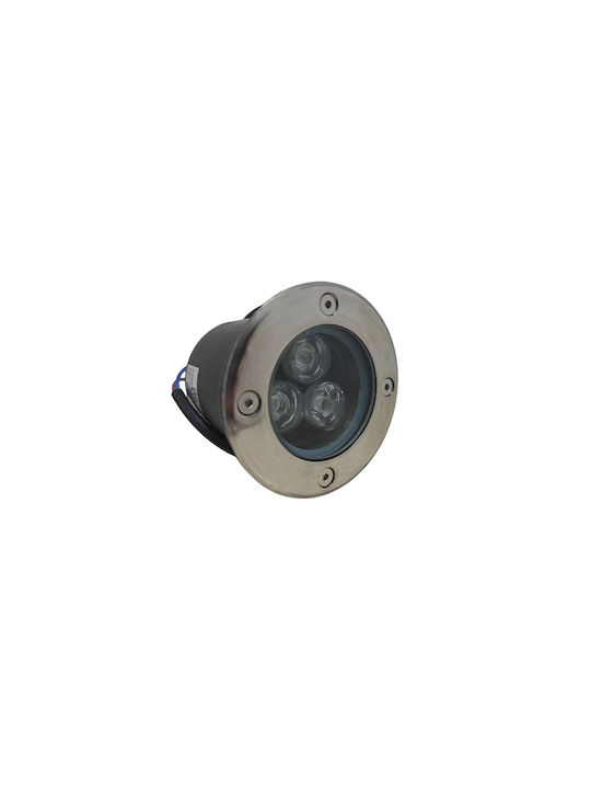 Außenstehlampe Spot Boden LED 3W mit Natürliches Weiß Licht IP65 Schwarz