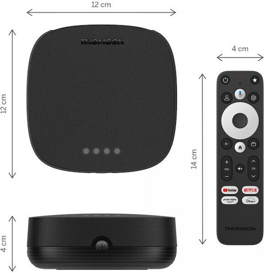 Thomson TV-Box 270 Plus 4K UHD mit WiFi USB 3.0 3GB RAM und 32GB Speicherplatz mit Betriebssystem Android 12.0