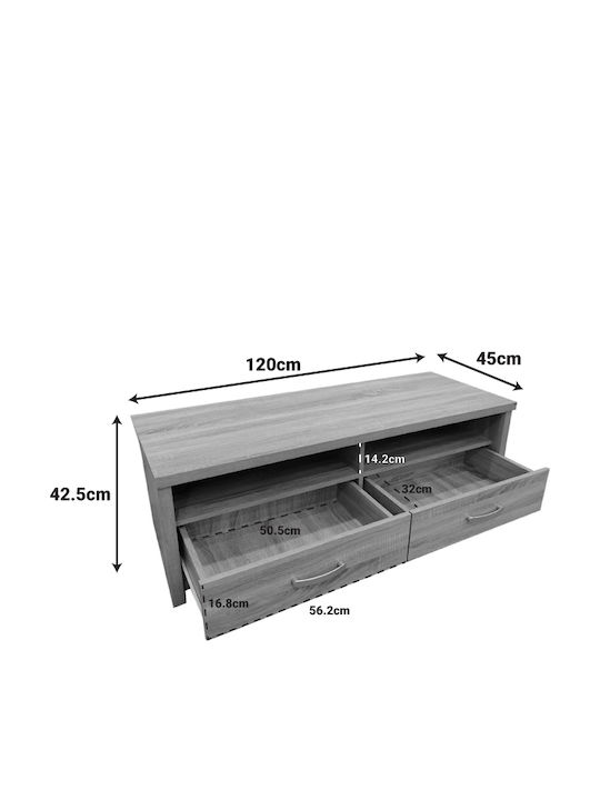 Έπιπλο Τηλεόρασης Podizor Sonoma Μ120xΠ45xΥ42.5cm