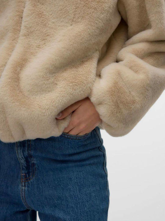 Women's Short Fur Beige