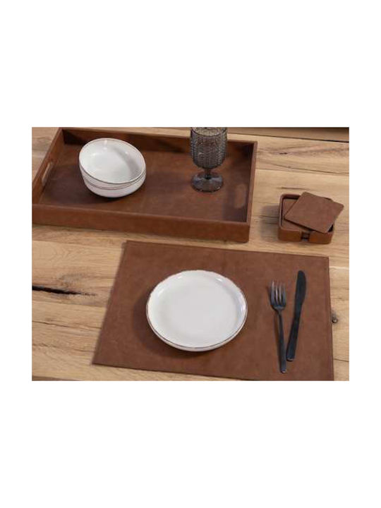 Nef-Nef Homeware Σουπλά από Δερματίνη Μπεζ 44x32cm Nef-Nef Homeware Σουπλά από Δερματίνη Μπεζ 44x32cm