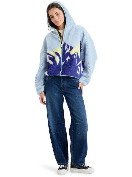 Chloe Kim Women's Cardigan with Zipper Blue