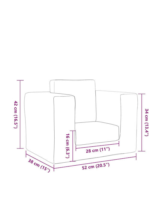 Armchair with Armrests Blue 84x104x34cm