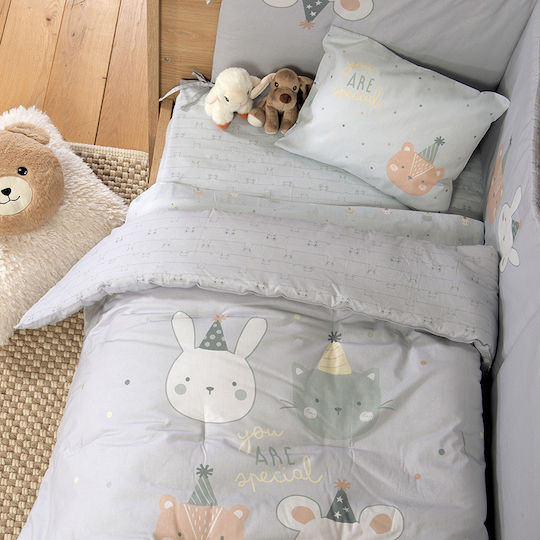 Nef-Nef Homeware Duvet Crib Cotton Special Party Blue 110x140cm