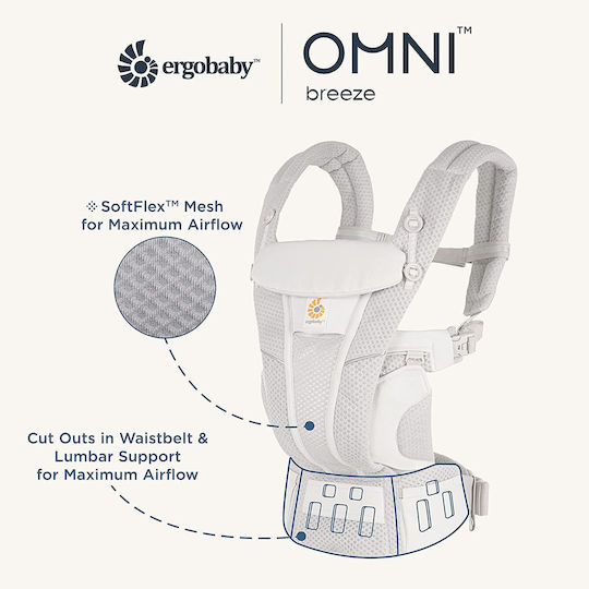 Ergobaby Класически Марсипан Omni Breeze с Максимално Тегло 20кг Natural Beige BCZ360PNATBGE