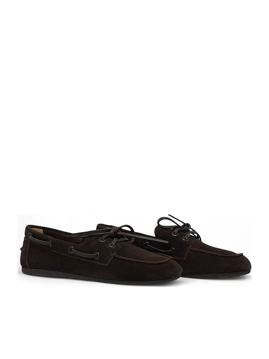 Leather Women's Moccasins in Brown Color