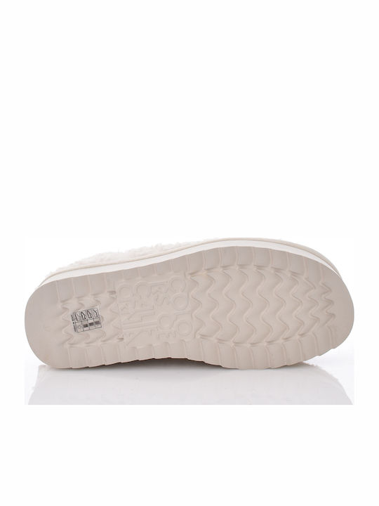 Women's Ankle Boots Platform & Fur White