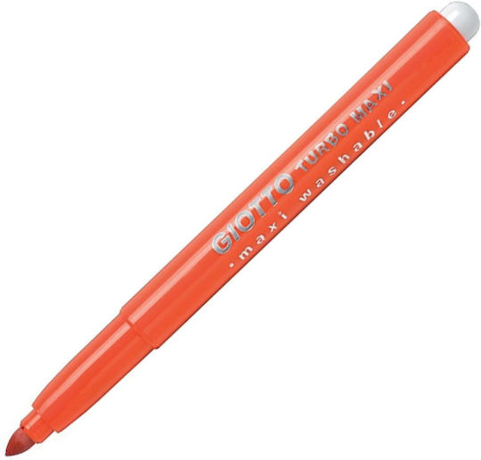 Giotto Turbo Maxi Orange Washable Drawing Markers 5mm Thick Set 12pcs