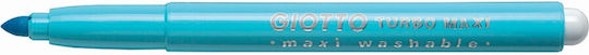 Giotto Turbo Maxi Light Blue Washable Drawing Markers 5mm Thick Set 12pcs