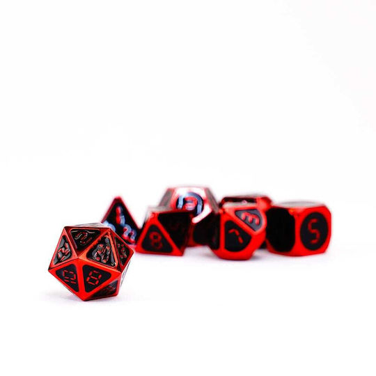 Fanroll Dice Set Red Black Enamel 7
