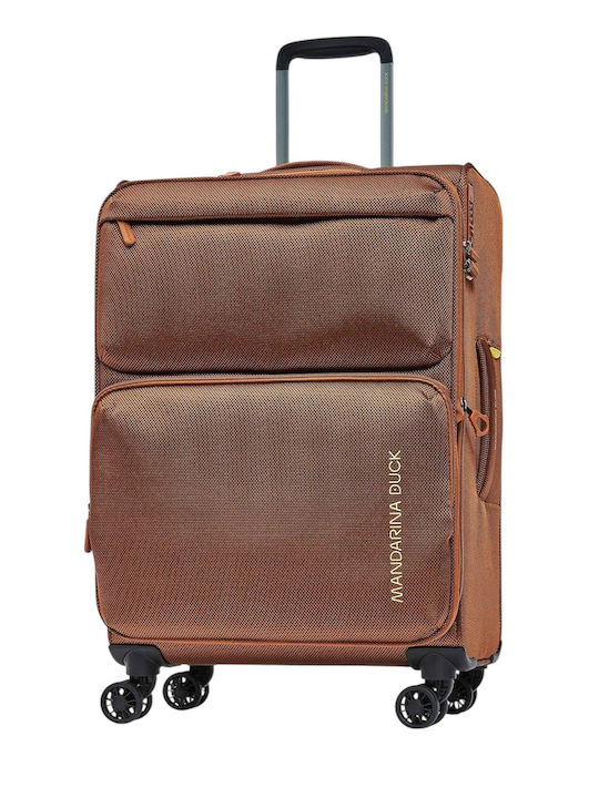 Mandarina Duck Zephyr Μεσαία Βαλίτσα Ταξιδίου Υφασμάτινη Κεραμιδί με 4 Ρόδες Ύψους 67εκ.