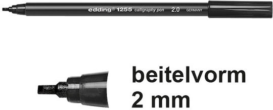 Kalligraphie-Marker 2,0 mm Schwarz 1255 Edding 4004764926305