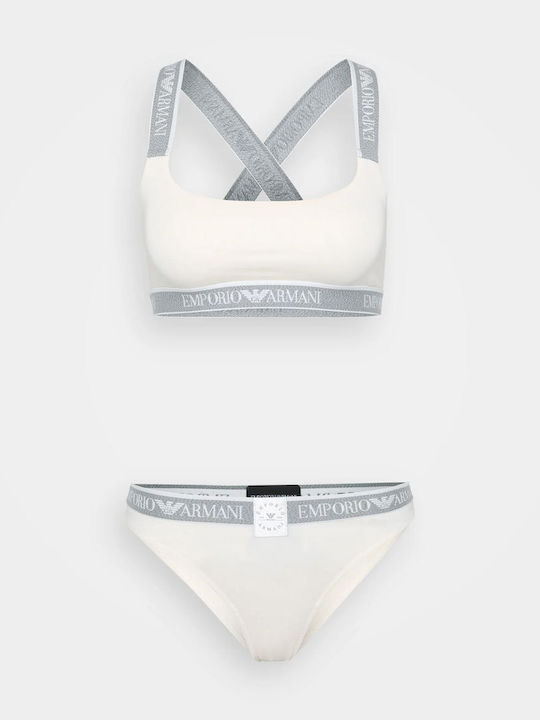 Emporio Armani Комплект Дамско Бельо с Бразилско Ivory