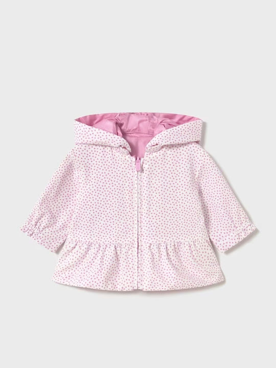 Kids' Casual Jacket Windproof Double Sided with Hood Pink