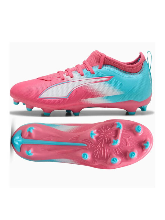 Ultra 6 Match Recharge FG/AG Kids Soccer Cleats with Molded Outsole Pink