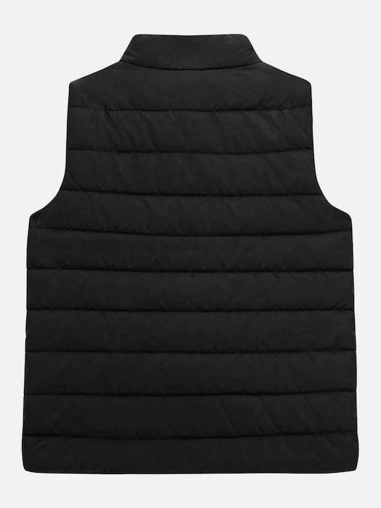 Kids' Quilted Jacket Sleeveless Black