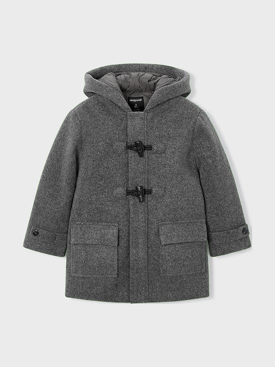 Mayoral Kids' Coat Montgomery with Hood Gray 15-04423-020