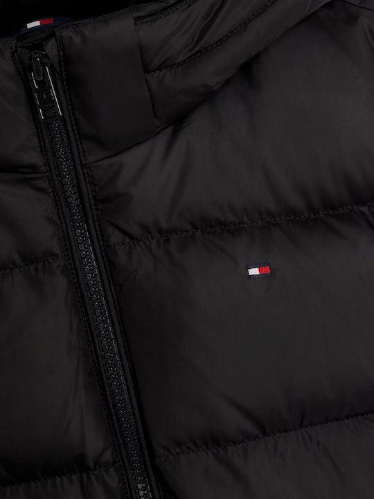 Kids' Quilted Jacket Short with Hood Black Essential