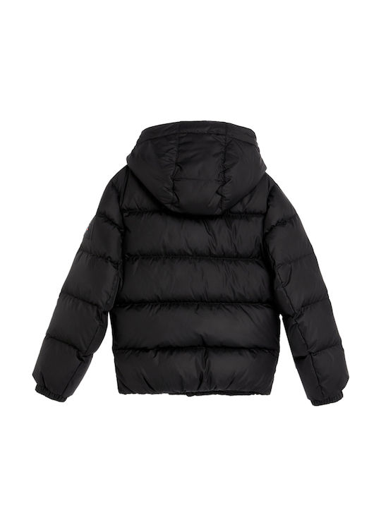 Kids' Quilted Jacket Short with Hood Black Essential