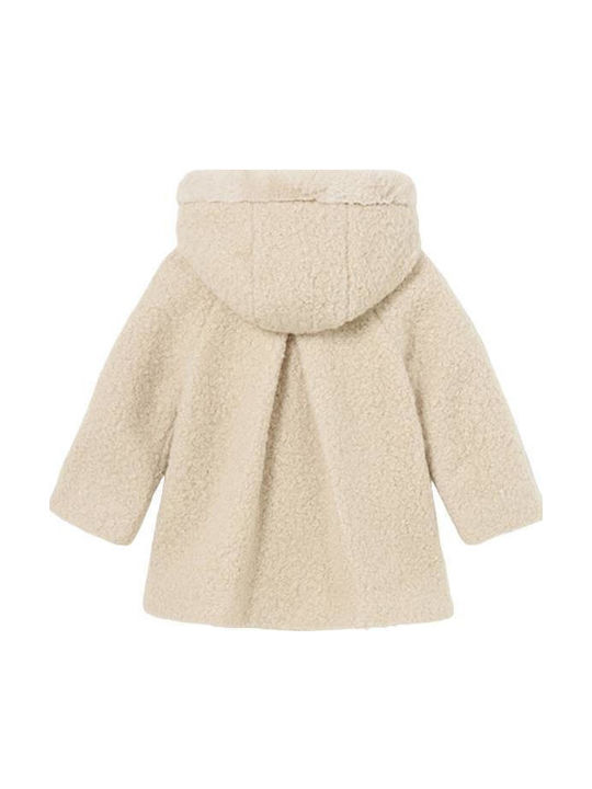 Kinder Mantel Kurz mit Kapuze Beige