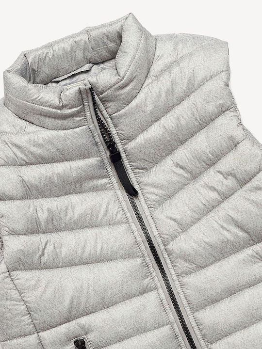 Kids' Quilted Jacket Sleeveless Short Silver